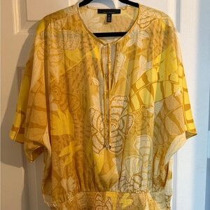 WHBM Yellow Floral Women's Top - XL
